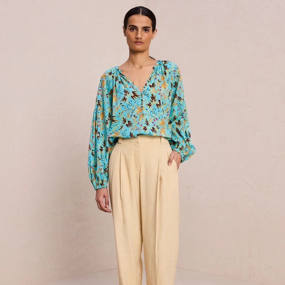 A.L.C capris floral print blouse